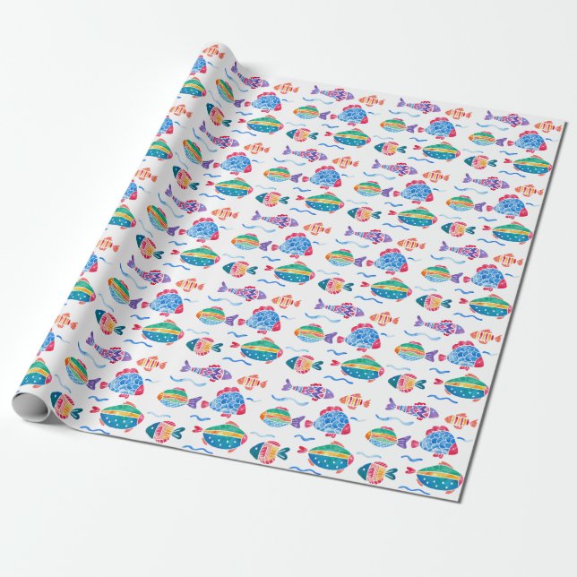 Presente Papel de enrolamento de peixes (Desenrolado)