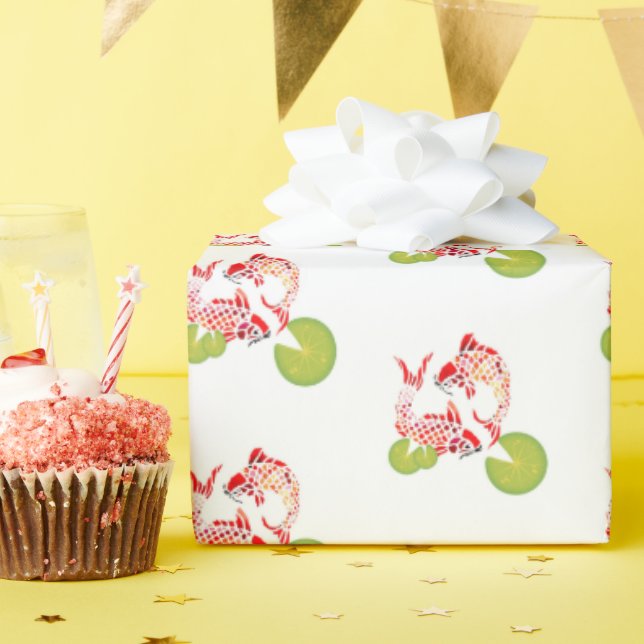 Presente Papel de enrolamento de peixes de Koi (Festa de aniversário)