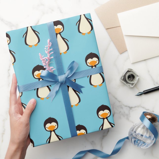 Presente Papel de enrolamento de pinguins (Presentear)