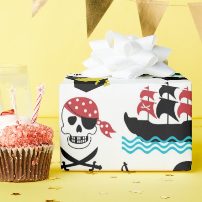 Presente Papel de enrolamento de pirata náutico (Festa de aniversário)