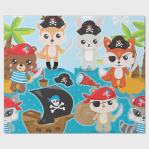 Presente Papel de enrolamento de piratas de animais