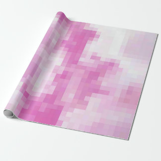 Presente Papel De Enrolamento De Píxeis Cor-De-Rosa E Branc