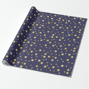 Presente Papel de enrolamento de pontos chic azuis do Ouro 