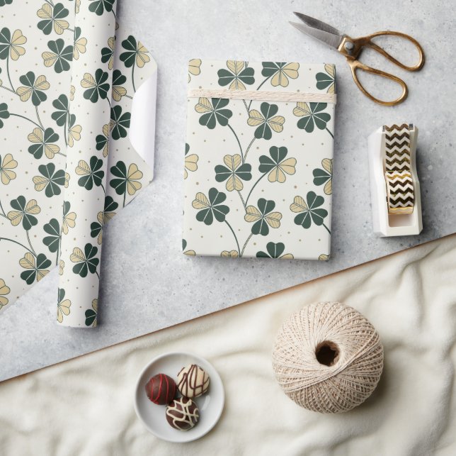Presente Papel de enrolamento de Shamrock de sorte e Eterno (Artesanato)