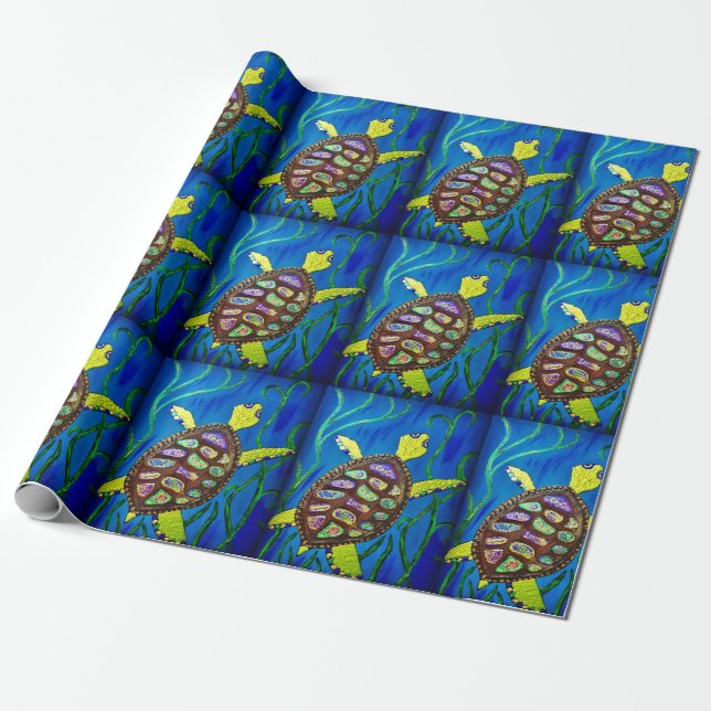 Presente Papel de enrolamento de tartarugas marinhas (Desenrolado)