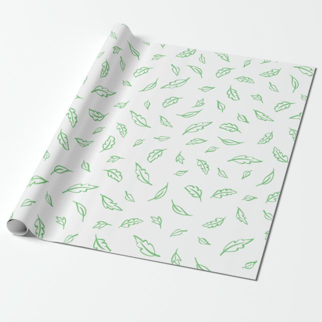 Presente Papel de enrolamento de textura branca e verde sim (Desenrolado)