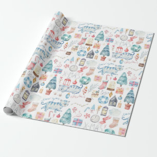 Presente Papel de enrolamento de tigres de Natal/Ano Novo