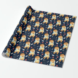Presente Papel de enrolamento de tigres de Natal/Ano Novo