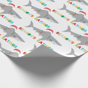 Presente Papel de enrolamento de tubarão de Natal bonito