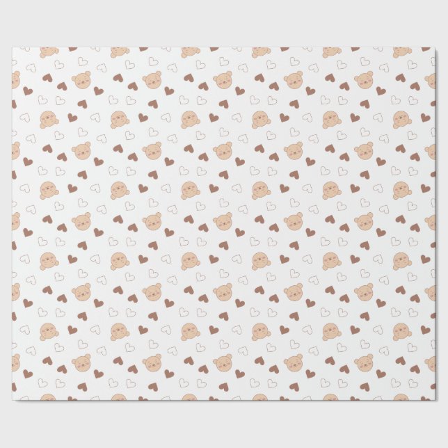 Presente Papel de enrolamento de ursos de pelúcia (Barra)