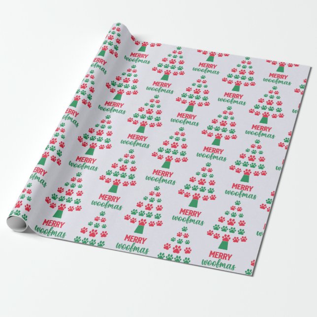 Presente Papel de enrolamento de Woofmas de feliz (Desenrolado)