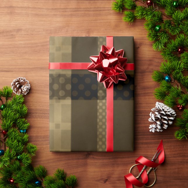 Presente Papel de enrolamento de Xadrezes de Buffalo castan (Presente de Natal)