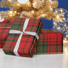 Presente Papel de enrolamento de Xadrezes de Tartan Vermelh