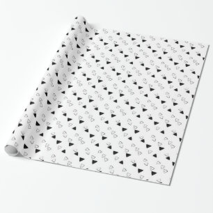 Presente Papel de enrolamento Design de triângulos pretos e