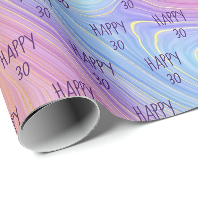 Presente Papel de enrolamento do aniversário de 30 anos de  (Ponta do rolo)