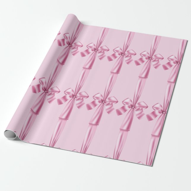 Presente Papel de enrolamento do Arco da fita-cola-rosa-fal (Desenrolado)