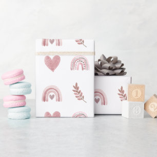 Presente Papel de enrolamento do arco-íris, cor-de-água ros