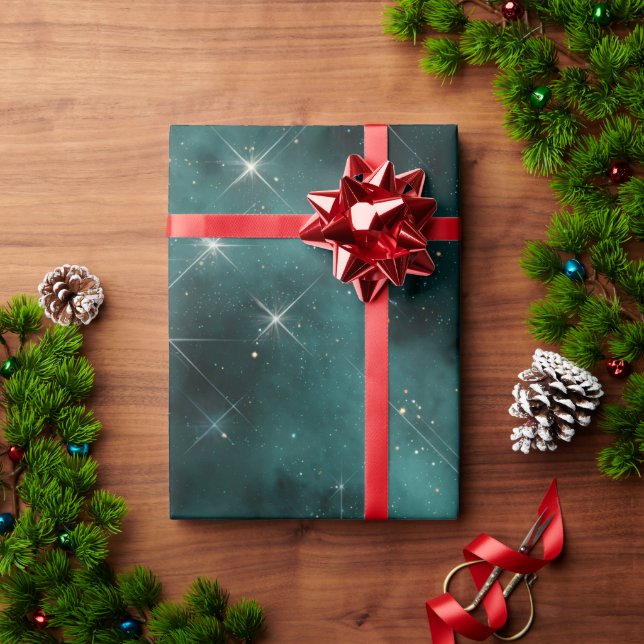Presente Papel de enrolamento do céu estrelado | Elegante C (Presente de Natal)