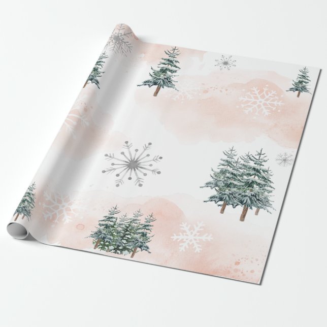 Presente Papel de enrolamento do Chá de fraldas Blush de in (Desenrolado)