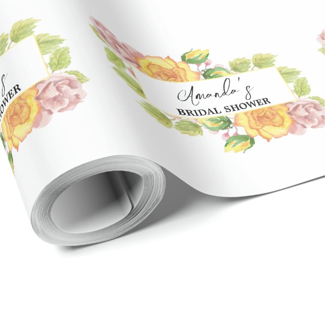 Presente Papel de enrolamento do Chá de panela amarelo prim (Ponta do rolo)
