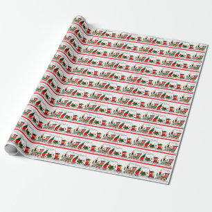 Presente Papel de enrolamento do comboio de Natal