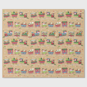 Presente Papel de enrolamento do comboio de Natal