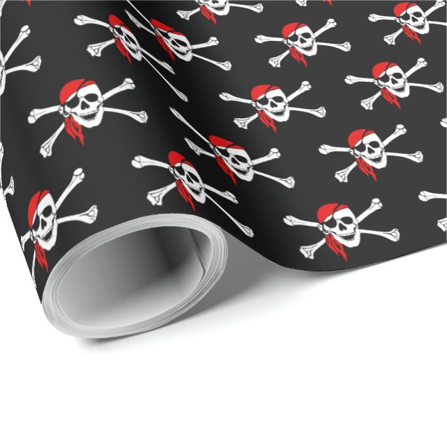 Presente Papel de enrolamento do crânio em pirata preto (Ponta do rolo)