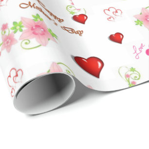 Presente Papel de enrolamento do dia de as mães