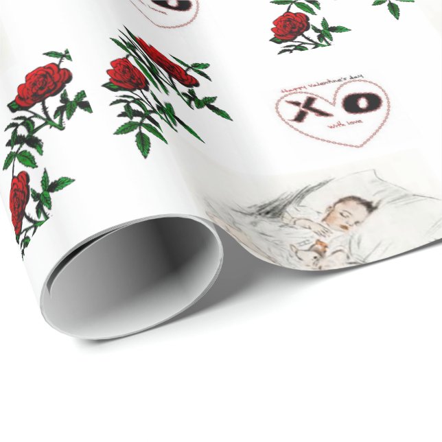 Presente Papel de enrolamento do dia de os namorados (Ponta do rolo)