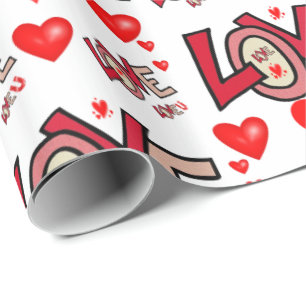 Presente Papel de enrolamento do dia de os namorados