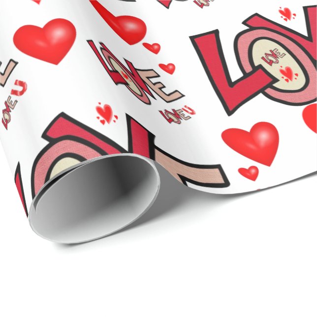 Presente Papel de enrolamento do dia de os namorados (Ponta do rolo)