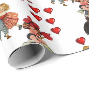 Presente Papel de enrolamento do dia de os namorados