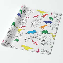 Presente Papel de enrolamento do dinossauro