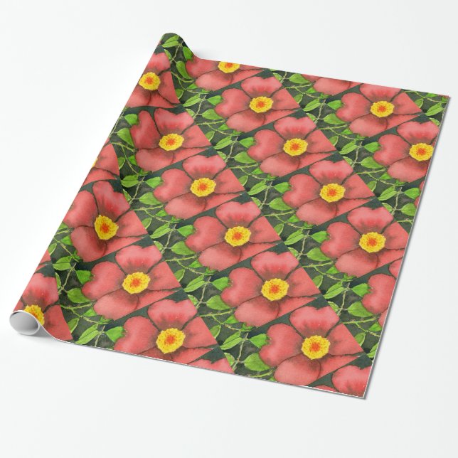 Presente Papel de enrolamento do jardim de flores com "Rosa (Desenrolado)
