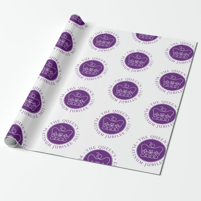 Presente Papel de enrolamento do Jubileu da Rainha Platinum (Desenrolado)