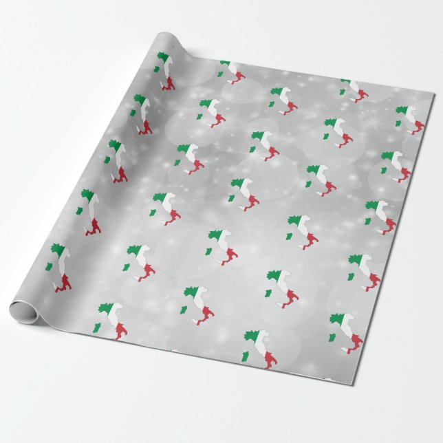 Presente Papel de enrolamento do mapa de bandeira italiano (Desenrolado)