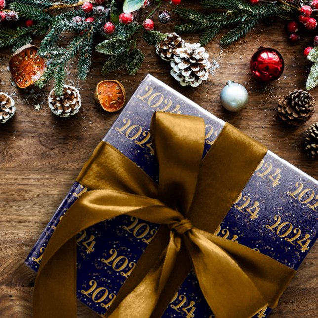 Presente Papel de enrolamento do Marinho para o ano 2024 (Criador carregado)