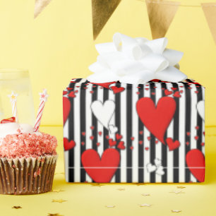 Presente Papel de enrolamento do Namorados preto branco ver