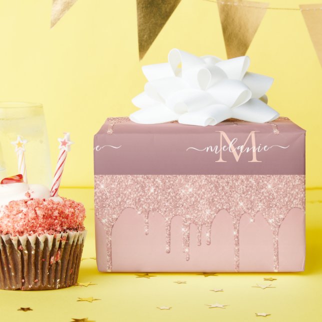 Presente Papel de enrolamento do nome da letra da rosa Dour (Festa de aniversário)