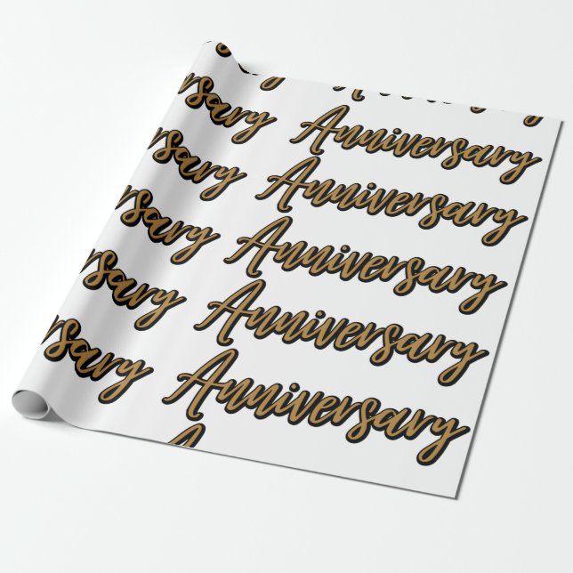 Presente Papel de enrolamento do ouro Aniversário (Desenrolado)