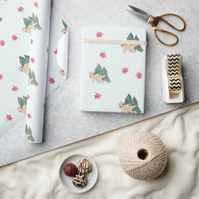 Presente Papel de enrolamento do ouro Retriever (Artesanato)