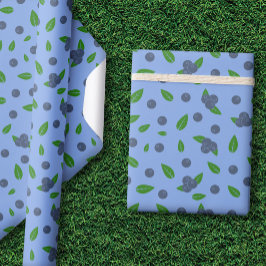 Presente Papel de enrolamento do padrão de mirtilo