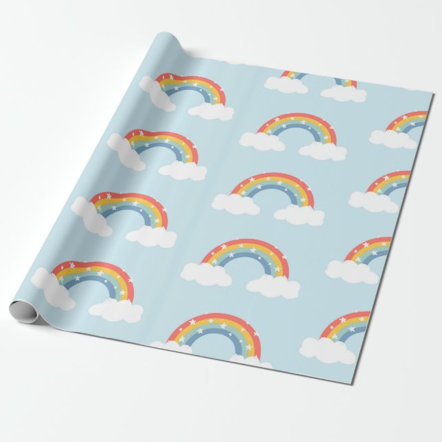 Presente Papel de enrolamento do Rainbow Kids Party (Desenrolado)