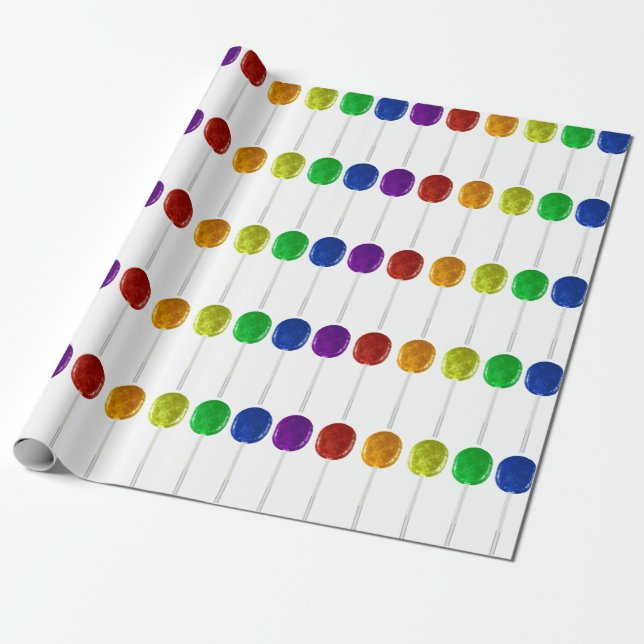 Presente Papel de enrolamento do Rainbow Lollipop (Desenrolado)