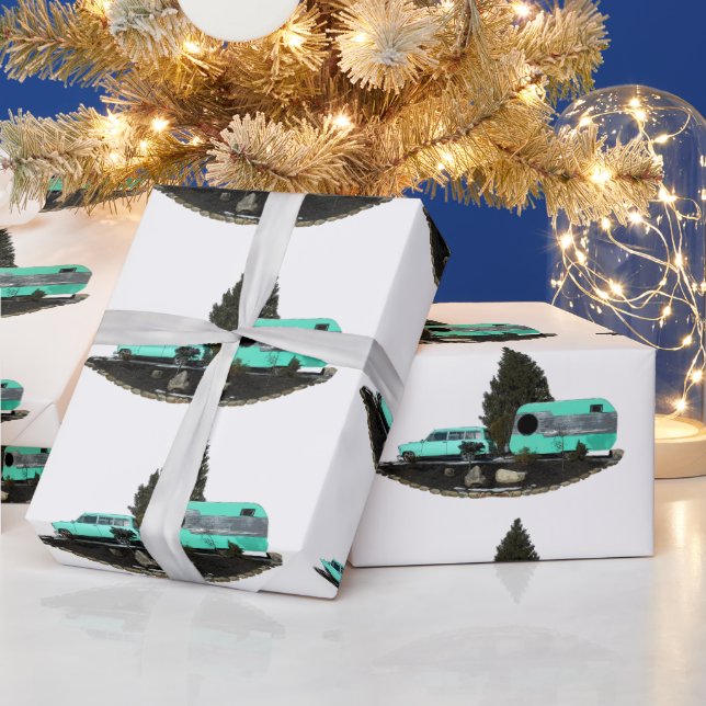 Presente Papel de enrolamento do Retro Camping Car (Feriados)