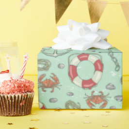 Presente Papel de enrolamento do tema náutico