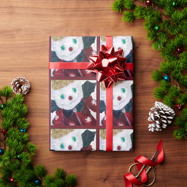 Presente Papel De Enrolamento Do Urso De Jingle Vermelho (Presente de Natal)