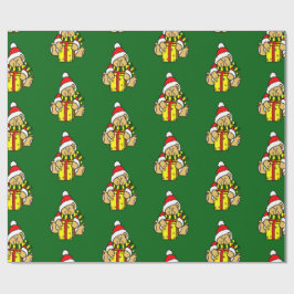 Presente Papel De Enrolamento Do Urso De Natal