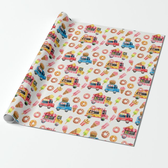 Presente Papel de enrolamento dos caminhões de comida (Desenrolado)
