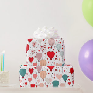 Presente Papel de enrolamento dos corações do dia de os nam